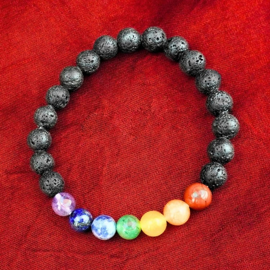 Seven Chakras Lava Bracelet